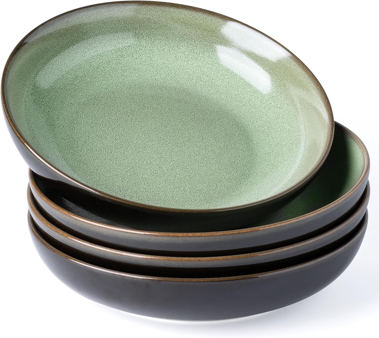 LERATIO Large Pasta Bowls,38oz Ceramic Pasta Bowls,9.0" Reactive Glaze Pasta Bowl Set of 6,Microwave & Dishwasher,Oven Safe,Wide Serving Bowls for Salad,Pasta,Fruit,Scratch Resistant-Light Blue