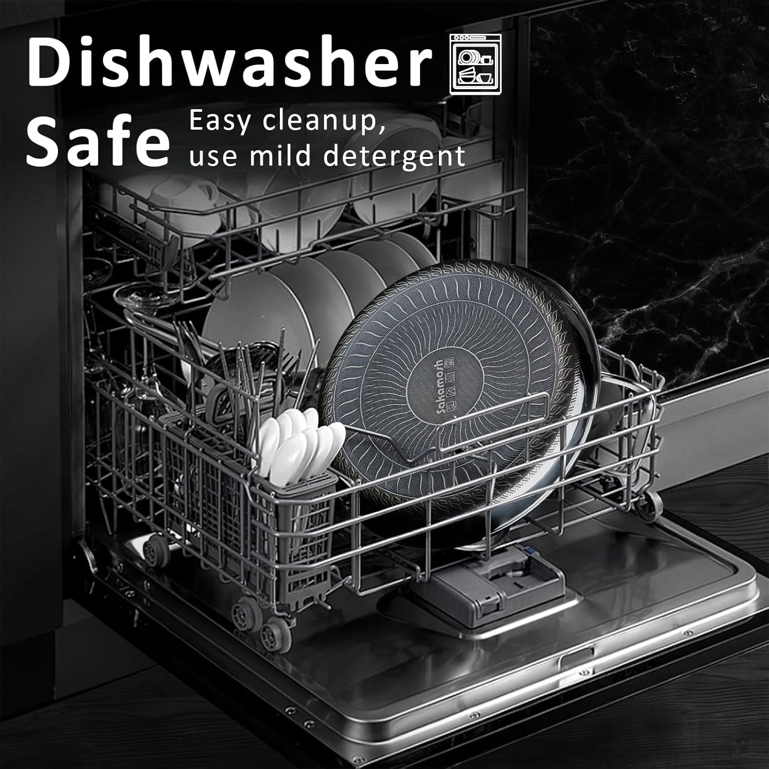 11" Non Stick Frying Pans, Hybrid Ceramic Stainless Steel Pan, Skillet with Stay-Cool Handle, Non Toxic, PFAS PFOA PTFE Free, Dishwasher & Oven Safe, Induction, Compatible with All Cooktops