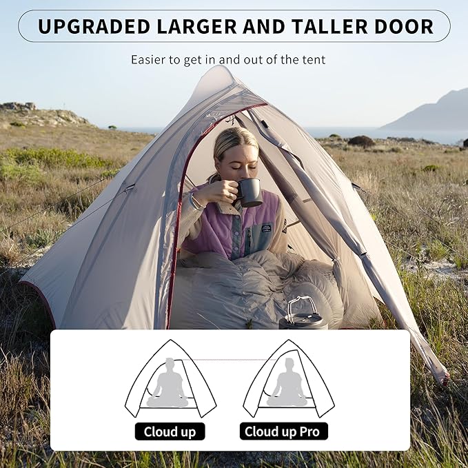 Naturehike Cloud-Up 2 Person Tent Lightweight Backpacking Tent with Footprint - Free Standing Ultralight Camping Hiking Backpack Tents Two Person Tent
