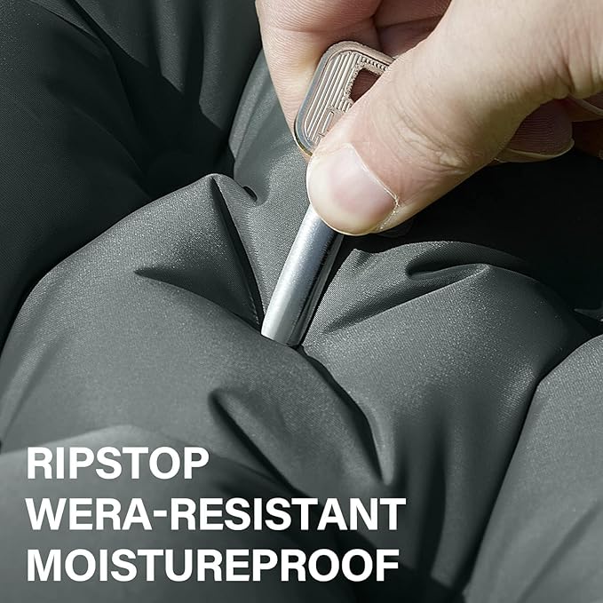 Double Camping Sleeping Pad, Inflatable Camping Pad Foot Press Ultralight 2 Person Camping Mat with Pillow for Camping Hiking Traveling Backpacking Tent - Gray