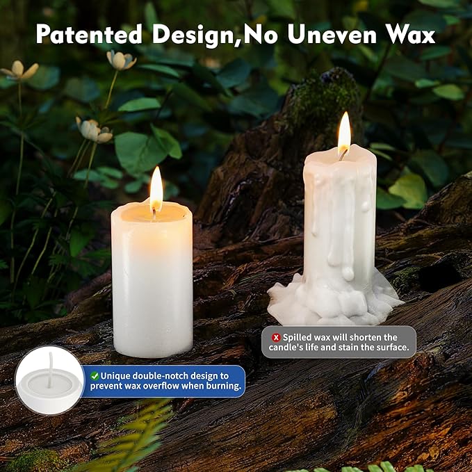 10Pack 15H+ Emergency Candles Long Burning Survival [20H+ Inside Candle Lanterns], 3“ Unscented White Pillar Candle, Survival Candles for Power Outage, Camping, Hurricane