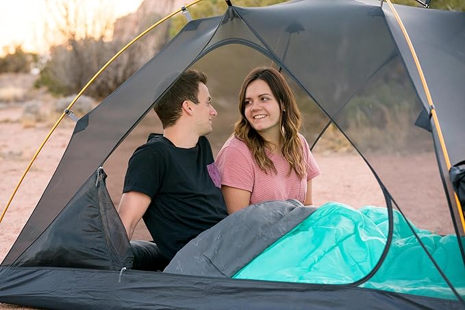 Teton Mammoth Queen Size Double Sleeping Bag- A Warm Bag The Whole Family can Enjoy – Great for Camping, Hunting and Base Camp. Compression Sack Included