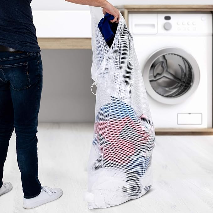 Champion Sports Mesh Equipment Bag – Heavy-Duty Nylon Drawstring Bag with Lock & ID Tag, Breathable Storage Sack for Balls, Swim Gear, Laundry & Toys, Multiple Sizes & Colors