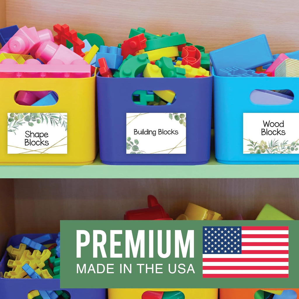 Name Tags Sticker - 56 Nametags for Classroom, Name Tag Stickers for Kids, Adhesive Classroom Labels for Teachers, Nametags Sticker for Clothes, Decorative Labels, Greenery Cubby Tags