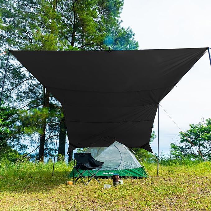 GEERTOP Large 17 x 10 ft Tarp Waterproof Portable Hammock Rain Fly Outdoor Awning Backpacking Tarp Shelter for Camping Traveling