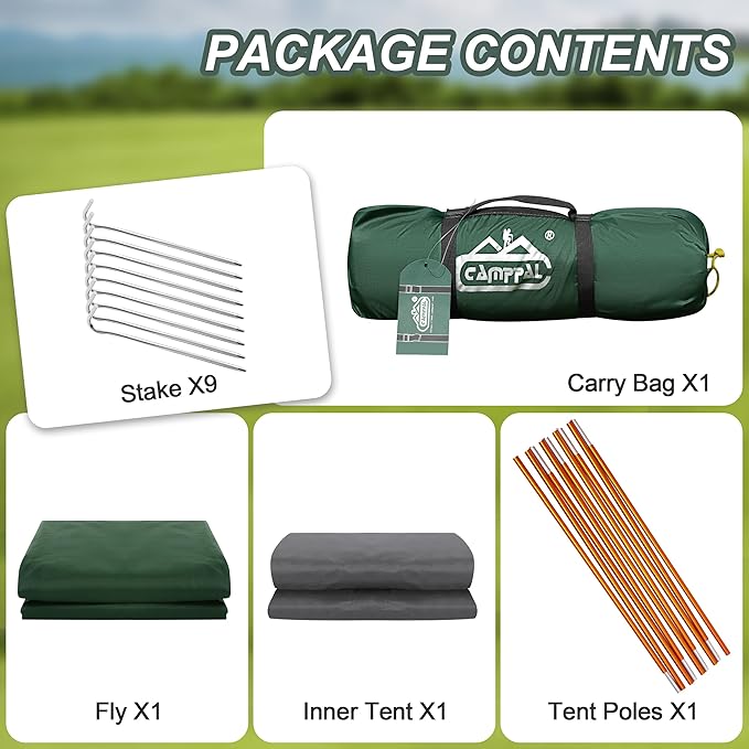 1 Person Tent for Camping Hiking Mountain Hunting Backpacking Tents 4 Season Resistance to Windproof Rainproof and Waterproof