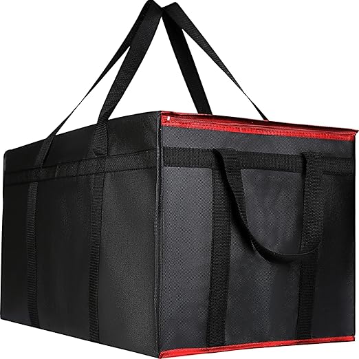 2 Pack XXXL Insulated Food Delivery Bag Black Red Cooler Bags Keep Food Warm Catering Therma for doordash Catering Cooler Bags Keep Food Warm Catering Therma Catering Shopper hot XXXL