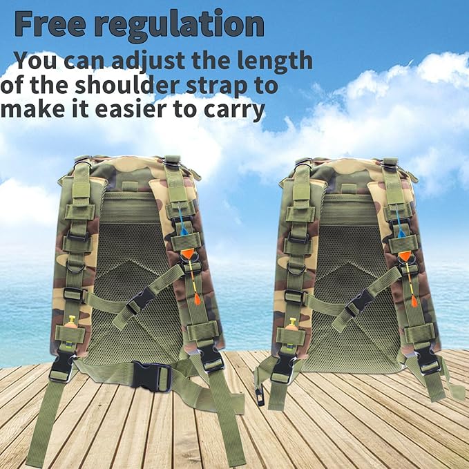 Lightweight Fishing Tackle Backpack Professional Water-Resistant All-in-One Rod Holder & Gear Storage