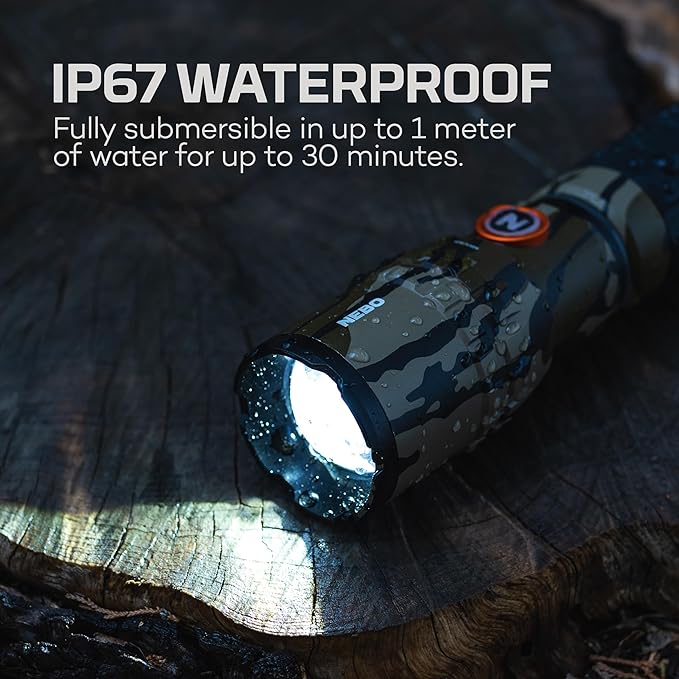 NEBO Slyde King Flashlight, Rechargeable LED Flashlight and Work Light, Bright, Durable, Everday Carry & Camping Flashlight with 4 Light Modes, C.O.B. Work Light and Magnetic Base
