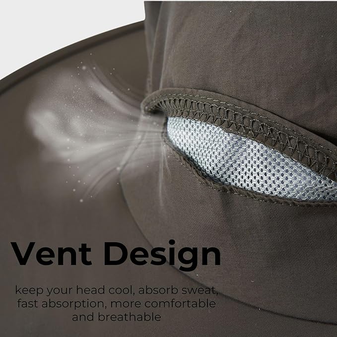 Flammi Mosquito Net Hat Safari Hat UPF 50+ Sun Protection Boonie Hats for Men with Neck Flap Fishing Hiking Hat for Men/Women