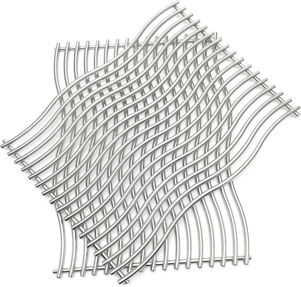 17-3/4" Stainless Steel 2 Waved Cooking Grids Grates Replacement Parts for Napoleon Prestige 500, Pro 500, LEX 485, Gas Grill S83011