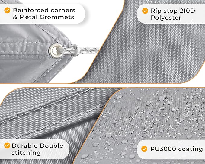 Foxelli Hammock Rain Fly - Waterproof Lightweight Tent & Hammock Rain Tarp for Camping, Backpacking w/Easy Setup Including Extra Long Guy Lines & Stakes