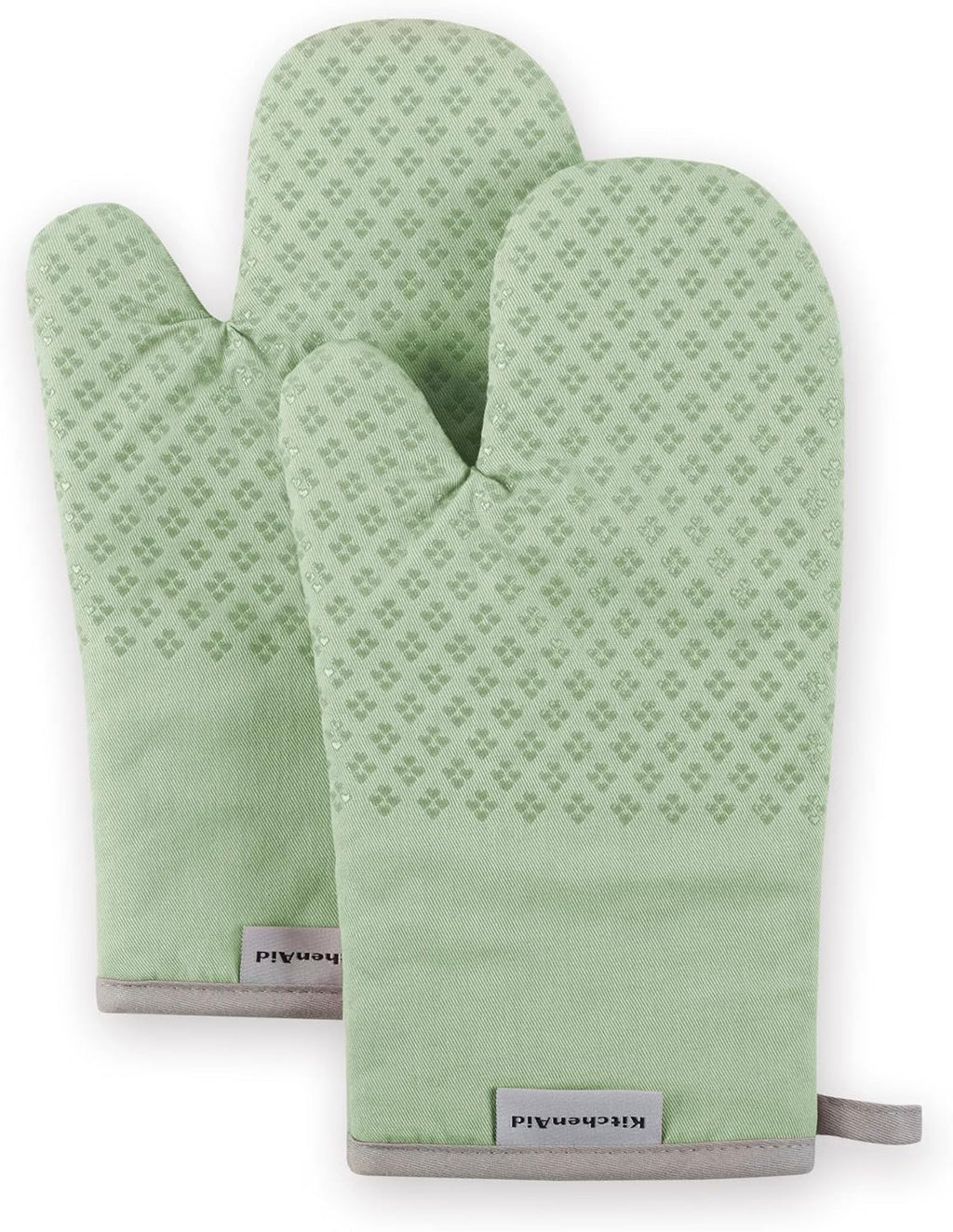 KitchenAid Asteroid Oven Mitt Set, 7"x12.5", Pistachio Green, 2 Piece