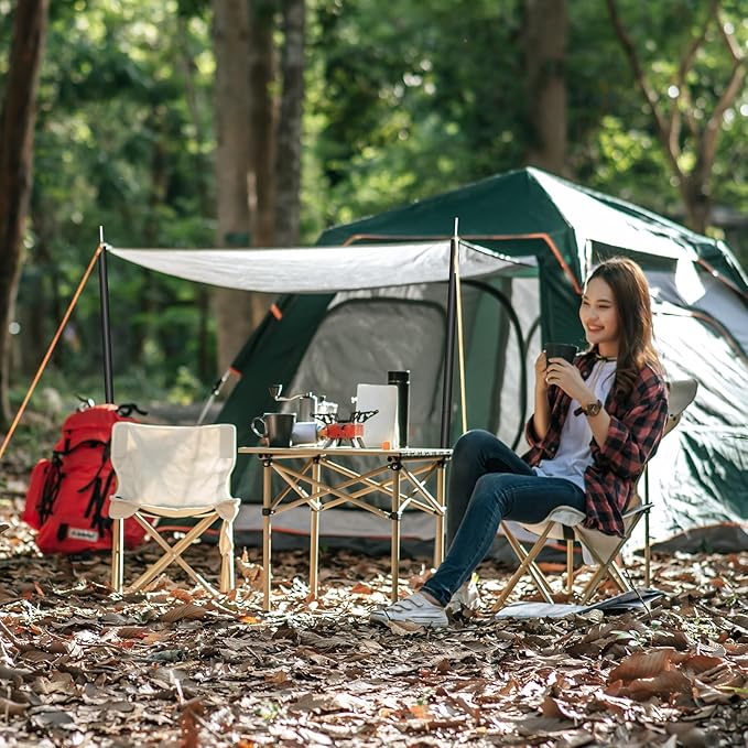 Tent Poles, SAN LIKE Aluminium Telescoping Adjustable Tarp Poles with Portable Bags, Heavy Duty Camping Tent Poles for Awnings Canopy Rain Fly Shelter Set of 2-(5 Sections with Adjustable Length)