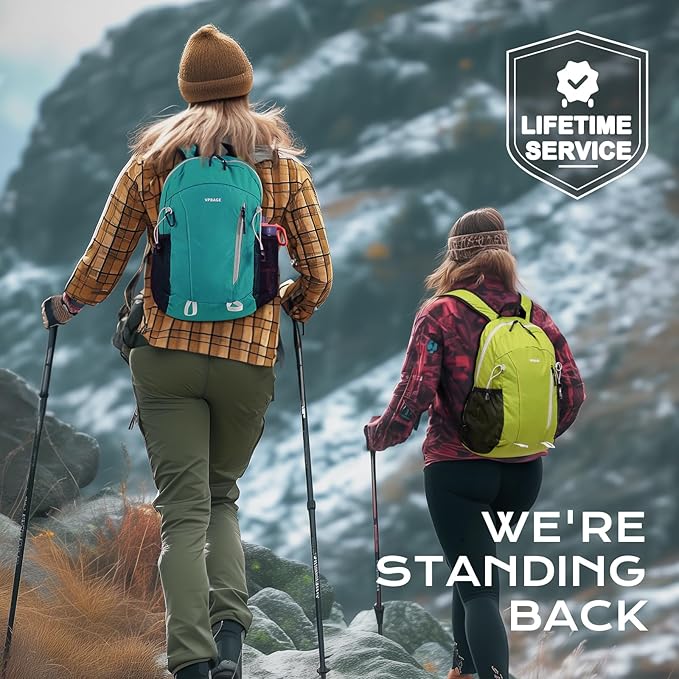 15L Water-resistant Hiking Daypack, Small Backpack Travel Outdoor, Lightweight Day Pack with Tool Loops