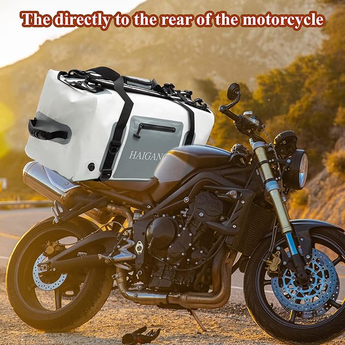 110L Waterproof Duffel Bag Heavy Duty Dry Bag Outdoors Large Storage Sack with Zipper Marine Duffle Motorcycle Luggage,Strap Adjustable for Kayaking,Boating,Camping,Beach Rafting Fishing White