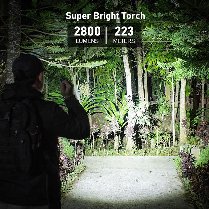 sofirn SC28 LED Tactical Flashlight 2800 Lumens Rechargeable Flashlight for Camping and Hiking