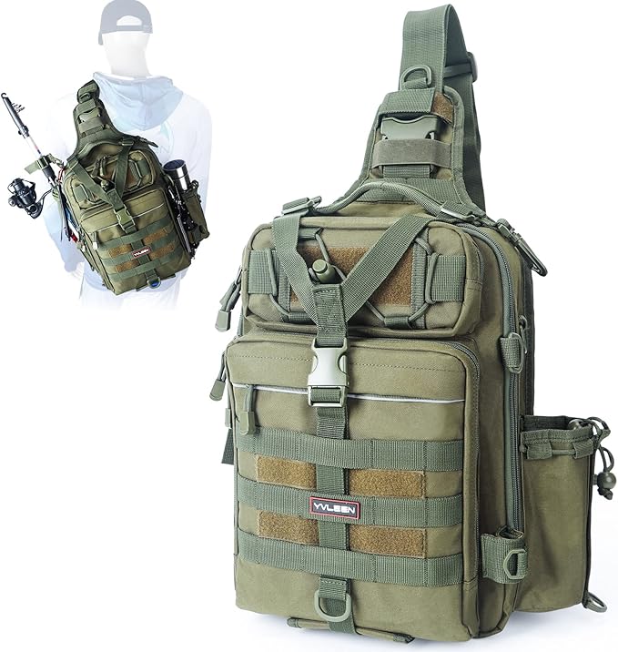 Fishing Tackle Backpack - Yvleen Outdoor Fishing Tackle Box Bag Waterproof Shoulder Backpack Fishing Gear - Saltwater Fishing Tackle Tool Box Bag
