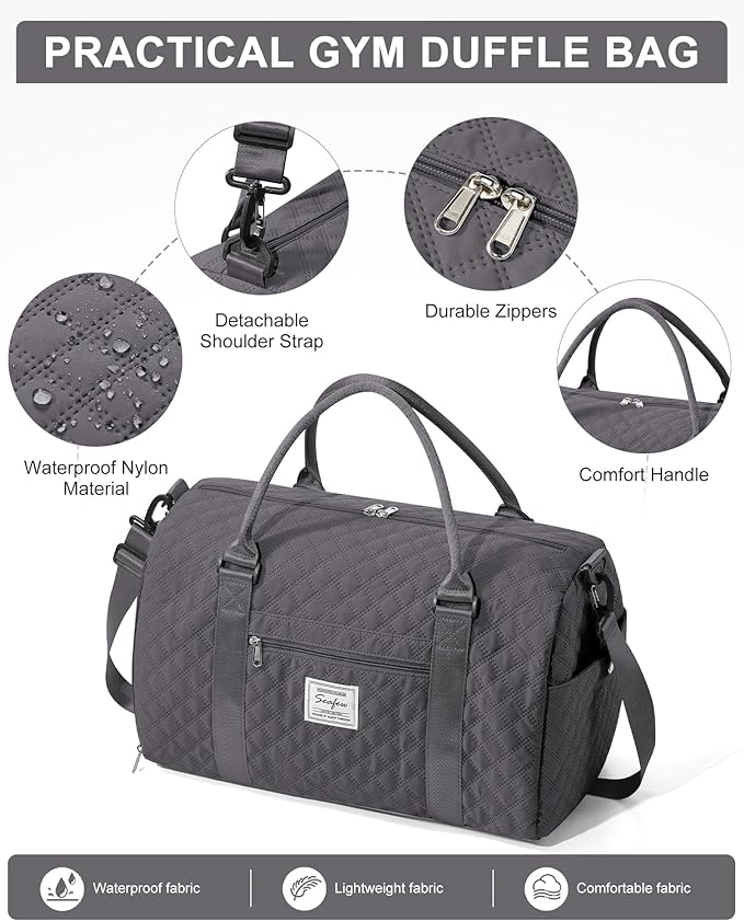 Gym Bag Womens,Travel Duffel Carry on Bag Sport Tote Bag Weekend Overnight Bag