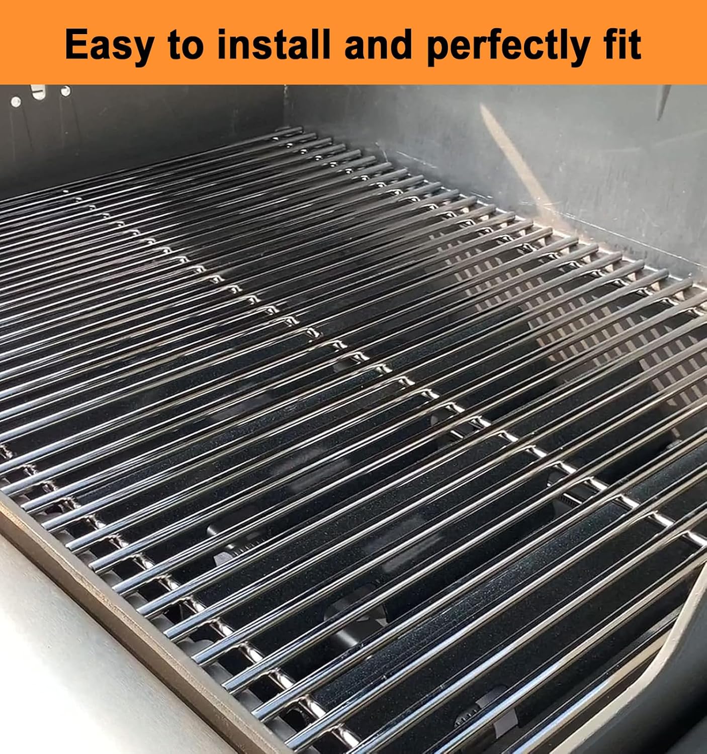 17.5" Cooking Grates for Weber Spirit E210 E220 & Spirit II E210 E220 Series Grills with Front Control Knobs;304 Stainless Steel Grates;Weber Grill Grates 7637;Weber Grill Grids (2 Pcs)