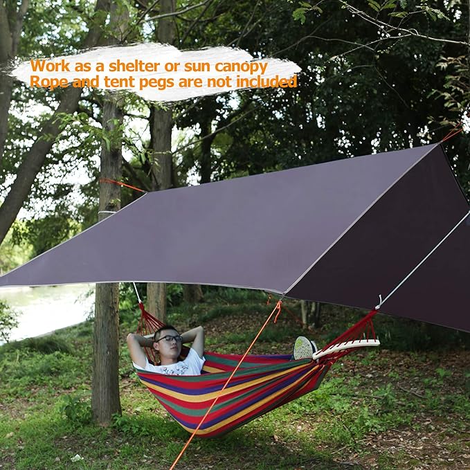 REDCAMP Waterproof Camping Tarp, 4 in 1 Multifunctional Tent Footprint for Camping, Hiking, Backpacking, Lightweight and Compact (150" X138")