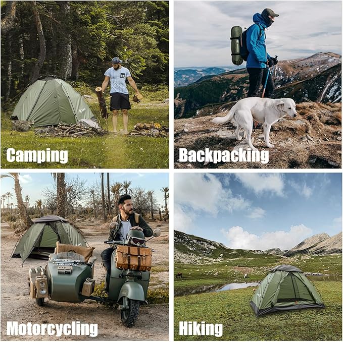 ShinHye Backpacking Tent for Camping, 1/2 Person Ultralight Backpacking Tent Easy Setup Tents Waterproof Lightweight Hiking Tents for Outdoor