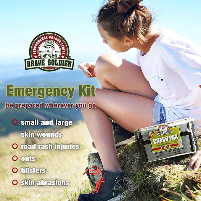 Cyclist First Aid Kit – Antiseptic Healing Ointment, Bandages, Pain Relief for Road Rash, Cuts, Scrapes and Burns