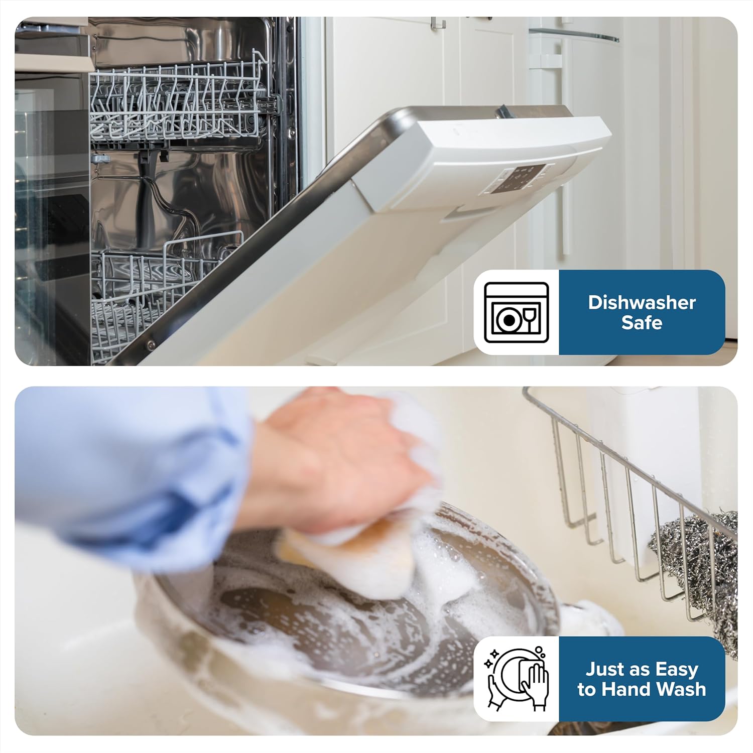 Viking 3-Ply Non Stick Frying Pan, 8 Inch Hybrid Plus Stainless Steel Kitchen Cookware, Silver