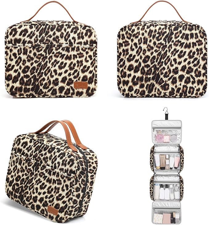 Hanging Travel Toiletry Bag,Large Capacity Cosmetic Travel Toiletry Organizer for Women with 4 Compartments & 1 Sturdy Hook,Perfect for Travel/Daily Use/Christmas