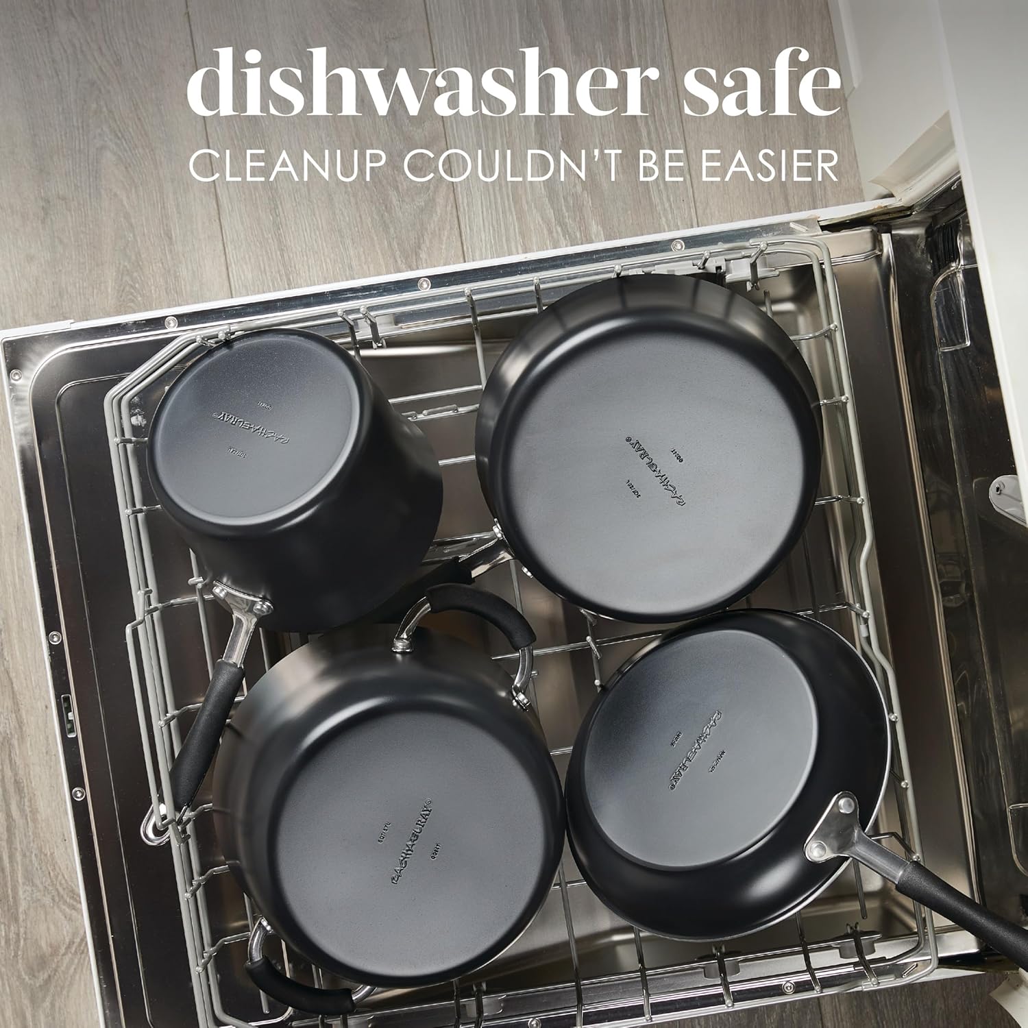 Rachael Ray Cucina Ceramic Nonstick Stir Fry Pan and Lid, 11 Inch Non Stick Wok Pan, Dishwasher Safe - Peppercorn