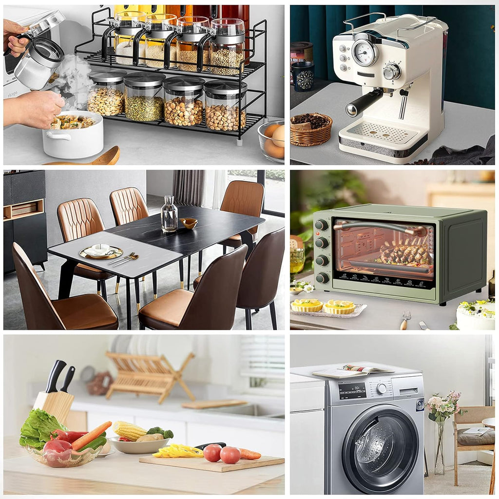 Ewen 31.6x23.5in 2mm Silicone Mats for Kitchen Counter, Extra Large Thick Heat Resistant Bar Mats for Countertop Protector Nonslip Placemat for Air Frye Crafts Work Glass Top Stove Work Translucent