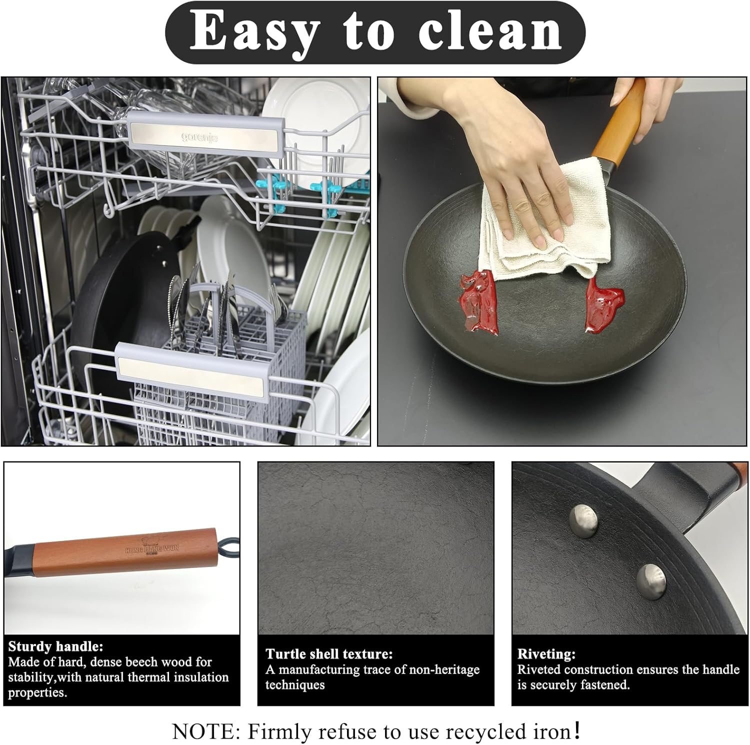 9 inch Omelette Pan, Uncoated ICH Clay Mold Cast Iron Egg Frying Pan with Wood Handle, Preseasoned Lightweight Healthy Small Skillet for All Stoves