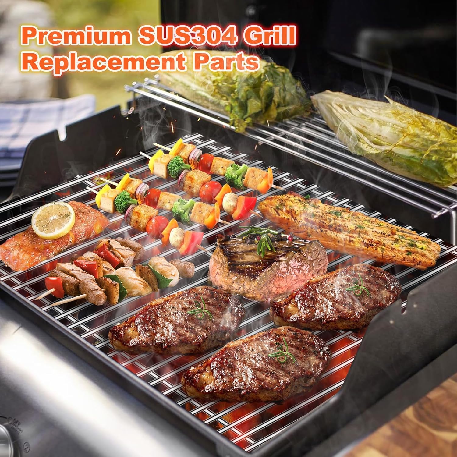 Stainless Steel 66095 Grill Grates 66032 Flavorizer Bars for Weber Genesis 2 Grill Parts 66795 Heat Deflector for Weber Genesis ii E-310 E-315 E-335 S-335 300 Series GS4 Replacement Parts