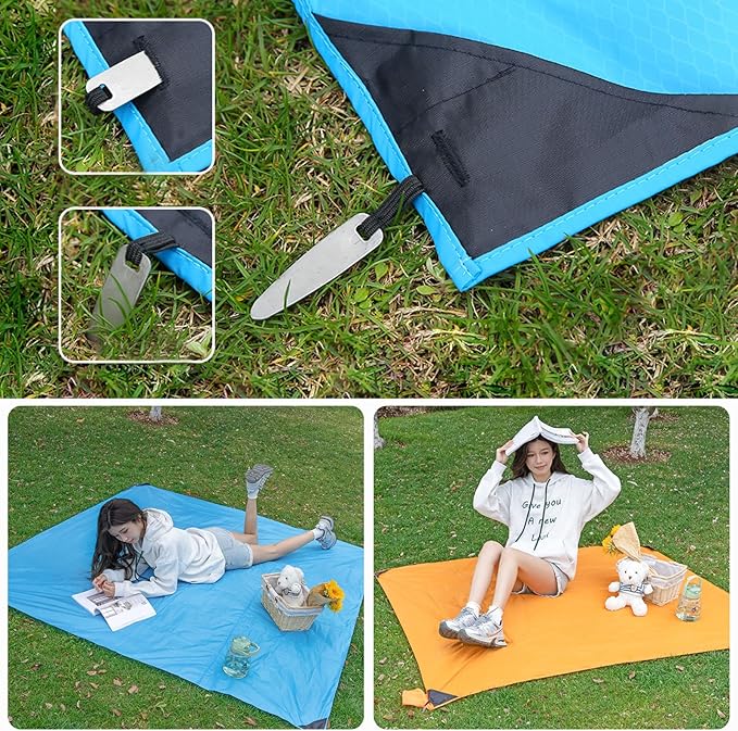 TRIWONDER Hammock Rain Fly Waterproof Tarp Camping Tent Footprint Ground Cloth Backpacking Tarp Camp Shelter Sunshade Mat for Outdoor Hiking Beach Picnic