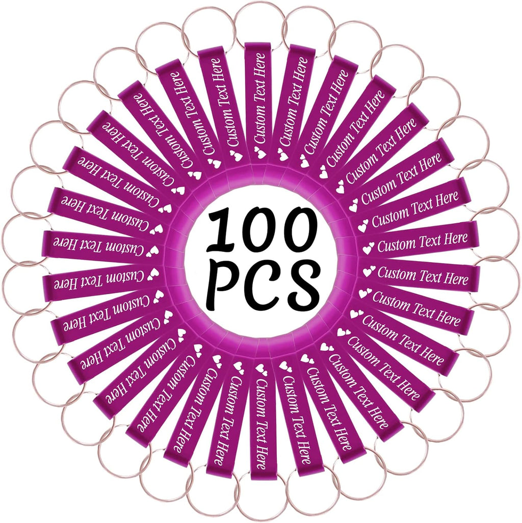 100PCS Personalized Bottle Opener Keychain Bulk Custom Beer Bottle Opener with Logo Text Engraved Wedding Bottle Opener Favors Customized Gifts for Guests Baby Shower Birthday Party-Pink