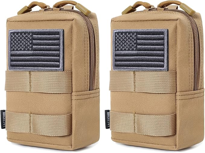 2 Pack Molle Pouches - Tactical Compact Water-Resistant EDC Pouch
