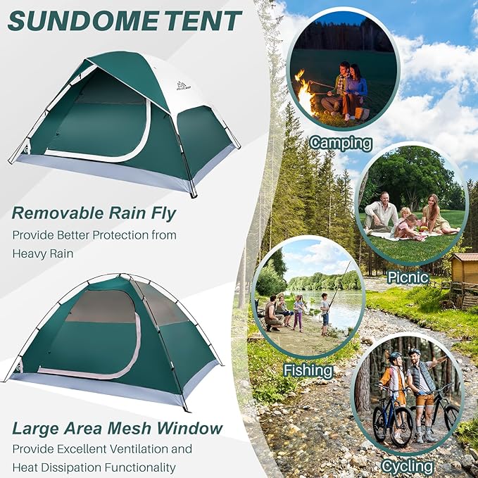 1/2/4/5/6 Person Dome Tents for Camping, Lightweight Portable Backpacking Tent, Small Easy Set Up Outdoor Waterproof Camping Hiking Tent for Adults
