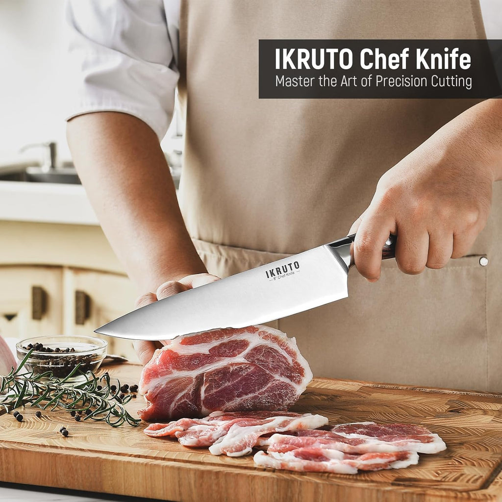 3-Piece Kitchen Knife Set – Includes Ultra-Sharp Chef Knife, High Carbon Stainless Steel Blades with Ergonomic Pakkawood Handles, Professional Knives Set for Kitchen, Elegant Gift Box