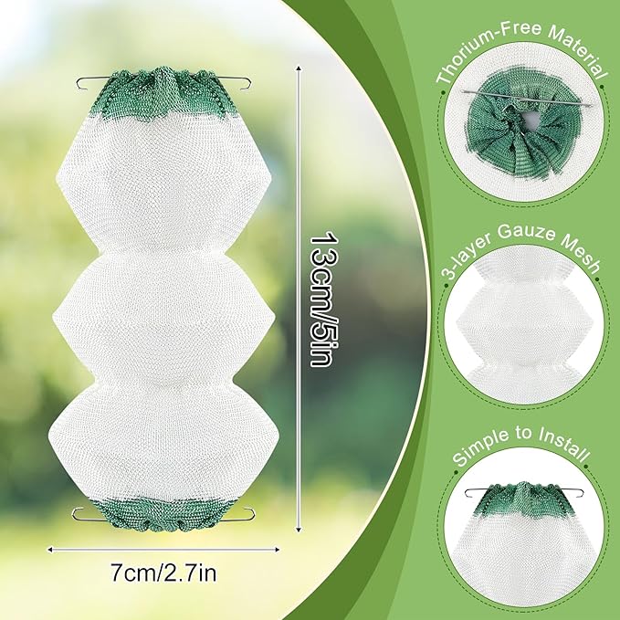 12 Pack Lantern Mantles Gas Lantern Mantles 3-Layer Gas Mantles Accordion Shape #95 Insta-Clip