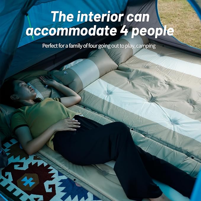 Himalaya 4 Person Camping Tent, Backpacking Tent Waterproof Windproof Lightweight Portable Easy Setup Double Layer for Outdoor Camping Hiking Mountaineering Travel