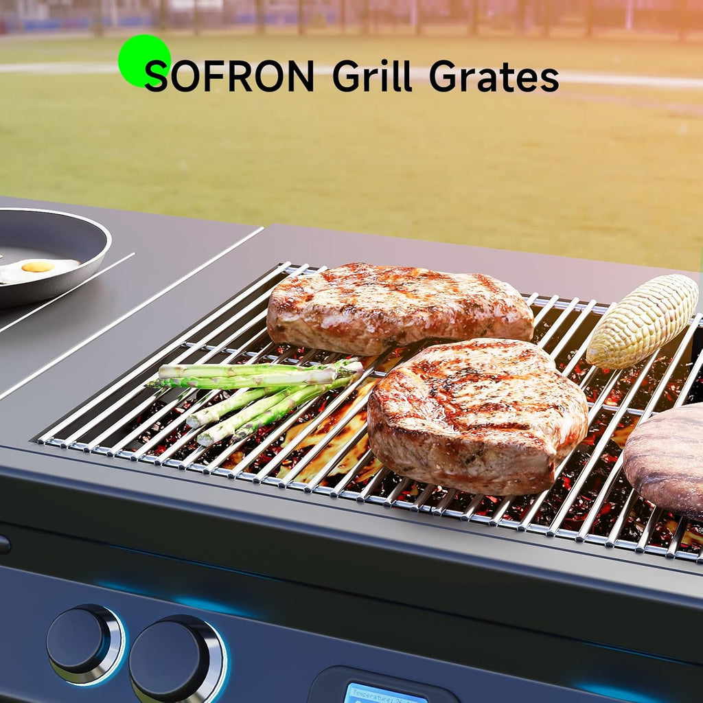 Grill Grate Replacement Parts for Weber Genesis II E-410, E-435, S-435, SE-410, 66089 66097, Kitchen-aid 720-0856V 740-0781, Weber Genesis II LX 400 SER GBS S-435, Stainless Steel