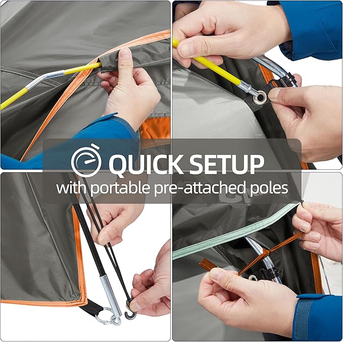 CAMEL CROWN Tents for Camping 4/8 Person Waterproof Quick Setup Folding Outdoor Backpacking Tents 4 People Family Hiking