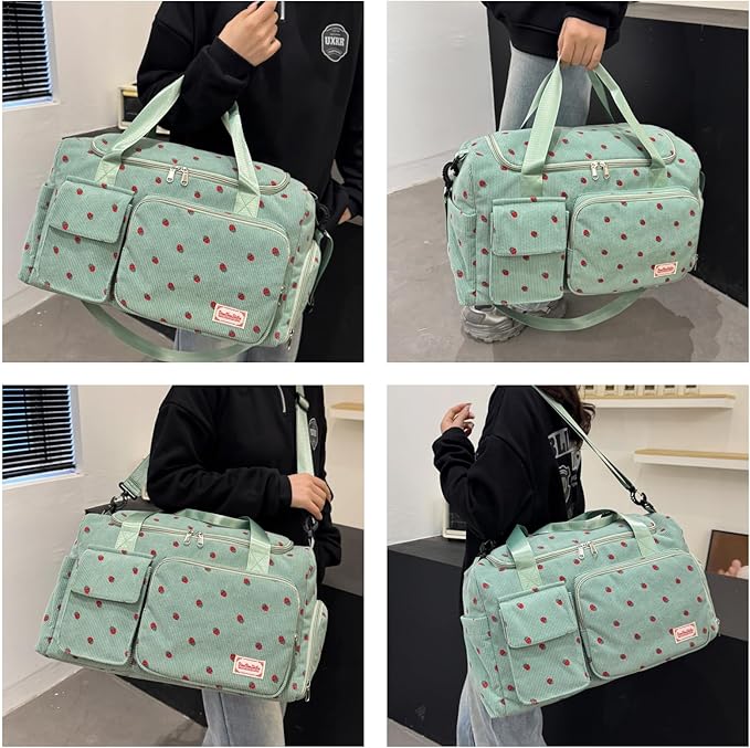 Small Gym Bag for Women, Travel Duffle Bag Carry On Weekender Bag with Shoe Compartment