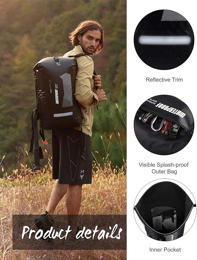 IDRYBAG Waterproof Backpack for Men 20L/30L/40L, Floating Dry Bag Kayak, Dry Backpack Hiking