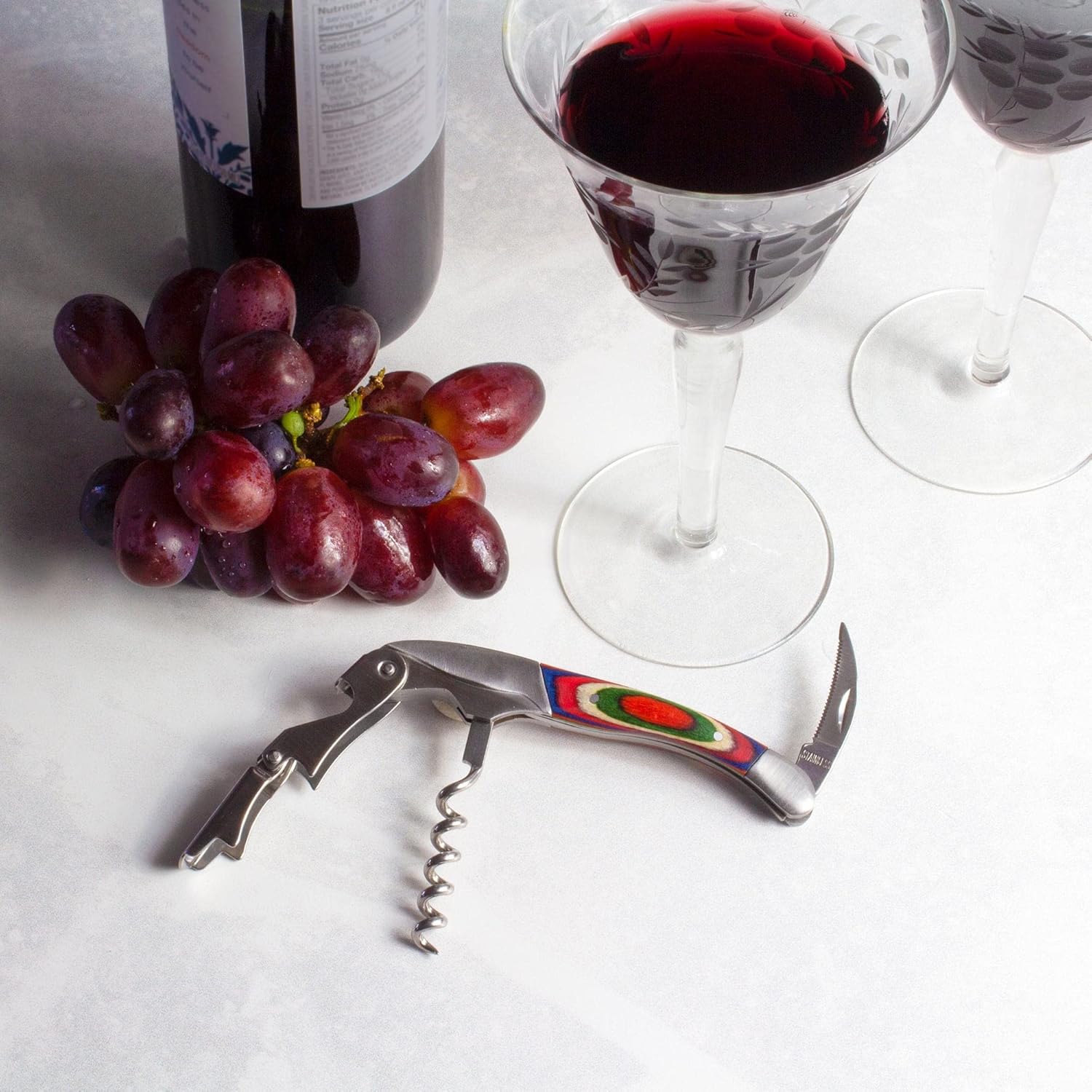 Totally Bamboo Baltique Marrakesh Collection Waiter's Friend Wine Key for Servers, Multifunctional Wine Opener with Corkscrew, Foil Cutter and Bottle Opener