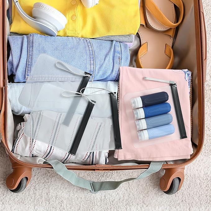 Clear Toiletry Bag, 4 Pack TSA Approved Security Travel Toiletry Bag Carry on Travel Accessories Bag Airport Airline Quart Size Bags Water Repellent Makeup Cosmetic Bag for Women