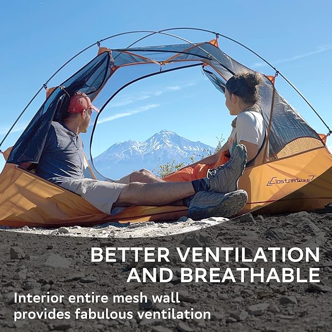 Clostnature Polaris Lightweight Backpacking Tent - 1/1.5/2/3/4/6 Person Ultralight Waterproof Camping Tent, 3 Season Large Size Easy Setup Tent for Family, Outdoor, Hiking and Mountaineering