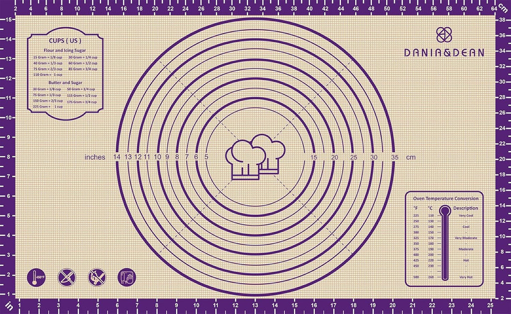 Baking Mat, 26" x 16" Silicone Extra Large Non Stick Baking Sheet Mat with Measurement Non-slip Dough Rolling Mat,Reusable Food Grade Silicone Counter Mat for Making Cookies,Macarons,Bread and Pastry