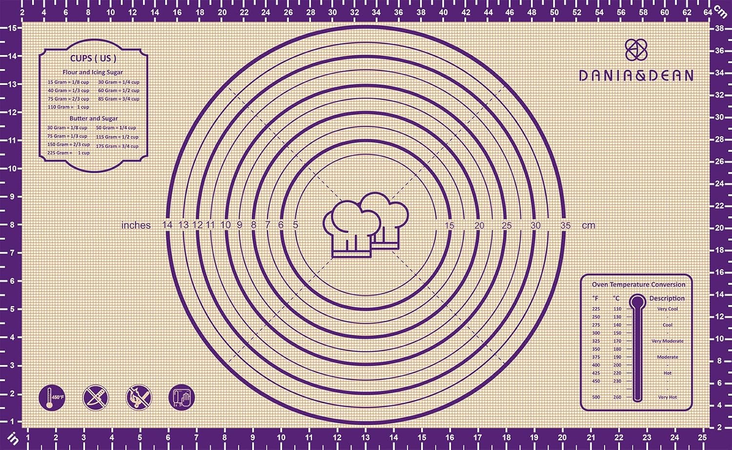 Baking Mat, 26" x 16" Silicone Extra Large Non Stick Baking Sheet Mat with Measurement Non-slip Dough Rolling Mat,Reusable Food Grade Silicone Counter Mat for Making Cookies,Macarons,Bread and Pastry