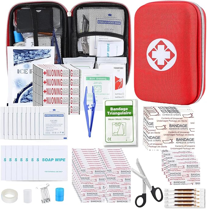 277PCS First Aid Kit for Home Emergency Kit Home Supplies First Aid Kits for Car Camping Essentials for Adventures Boat Public Red Monoki